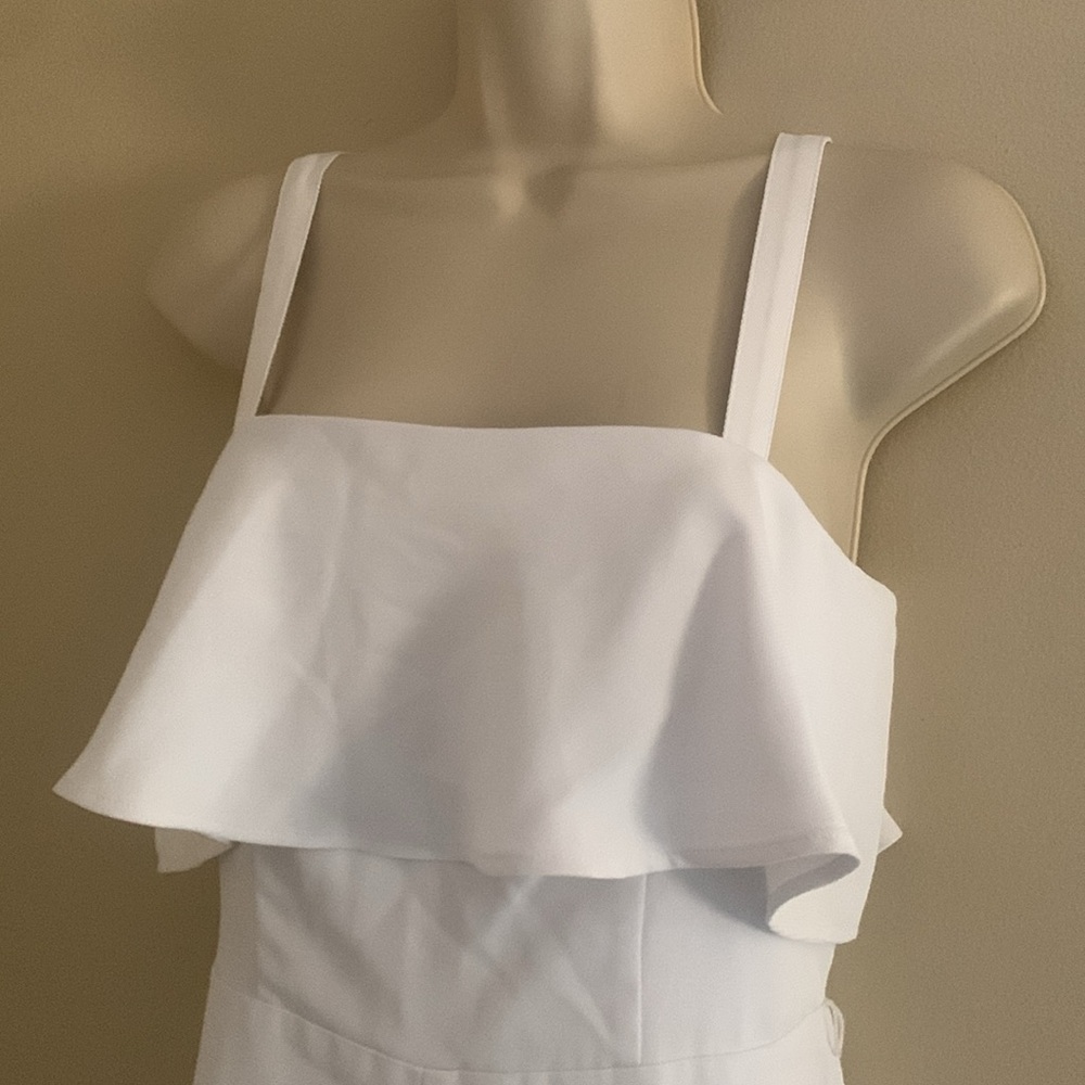 Express White Ruffle Jumpsuit - Picture 2 of 5